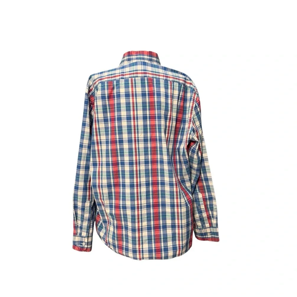 J. Crew Men's Red and Blue Plaid Casual Shirt NWOT XL